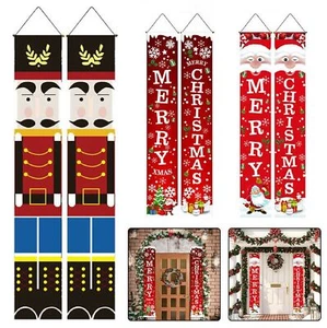 Sign Decoration Decor Merry Christmas Hanging Porch Party Door Wall Banner Xmas - Picture 1 of 16