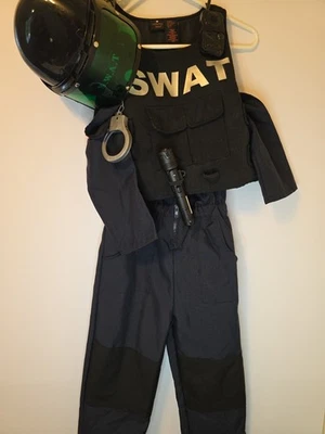 Authentic Kids SWAT Police Costume  Size Xs(4) With Helmet - Image 1 of 4