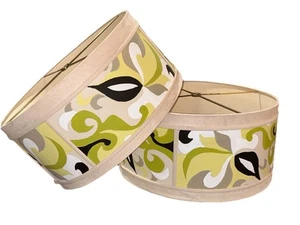 Frederick Cooper Tyndale Lamp Shade(s) 2 17” Drum Hand painted 60s 70s Retro MCM - Picture 1 of 13