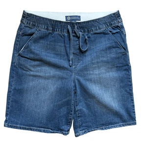 Democracy Damen-Bermuda Kordelzug hoher Bund Stonewash Shorts – Größe 12 - Bild 1 von 2