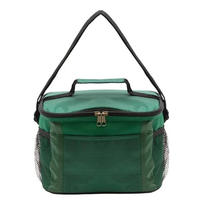 保温保温软面午餐盒 (10"x8"x6"") 冷藏箱 托特包,猎人绿色 — 第 1/4 张图片