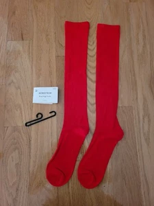 Nordstrom Women's Nylon Knee High Socks Red Toreador Size 9-11 - Picture 1 of 6