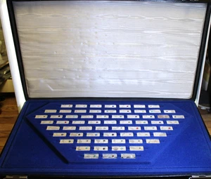 Franklin Mint Gemstones of The World Sterling Silver Ingot Set Complete W/ Book - Picture 1 of 6