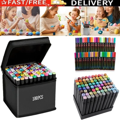 UNBEKANNT 48-100 Acrylstifte Wasserfest Permanent Marker Set für Steine Glas Holz Handwerk