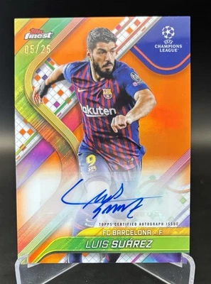 Luis Suarez 2024-25 Topps Finest UCC Orange Auto Autograph /25 FC Barcelona - Image 1 of 3