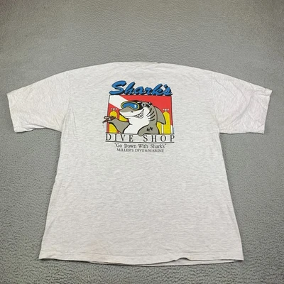 Camisa de Tiburón Vintage Crazy Shirts Para Hombres XL Tienda de Buceo Camiseta Divertida Hawai Hecha en EE. UU. Foto 1 de 4