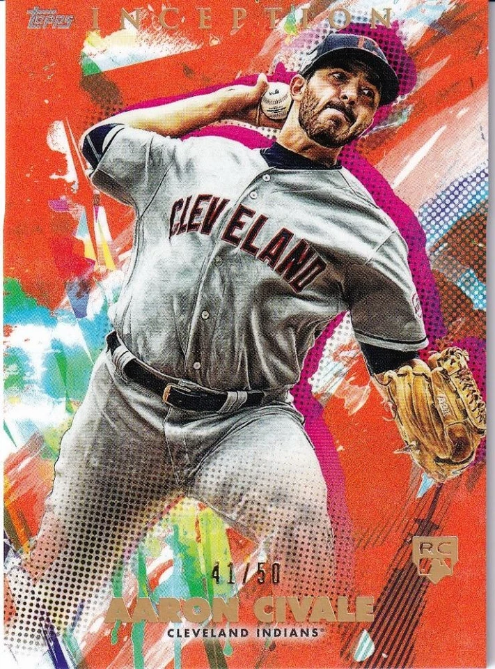 2020 Topps Inception Cleveland Indians Aaron Civale Base Orange 41/50 - Image 1 of 1
