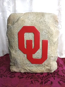OKLAHOMA UNIVERSITY OU Faux Garden Stone / Rock / Yard or Garden Art 8 1/2" tall - Picture 1 of 4