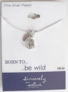 Hallmark Sincerely Born to be Wild Leopard Katze Halskette versilbertes Messing, 50 $ - Bild 1 von 1