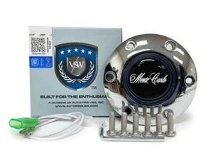 VSW 6-Bolt Chrome Horn Button, Chevy Monte Carlo Emblem - Picture 1 of 5