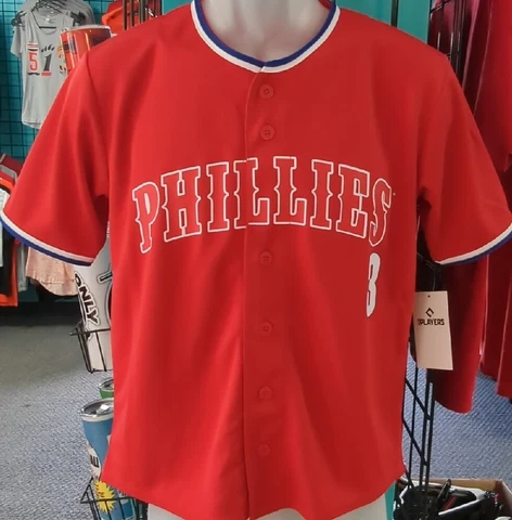 Youth L (12/14) Philadelphia Phillies Bryce Harper Red Replica Player Jersey NWT Cover