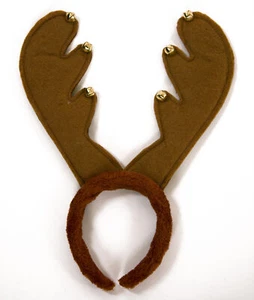 Rentiergeweih mit Glöckchen Weihnachtskopfschmuck  Elchgeweih Weihnachten  - Bild 1 von 1