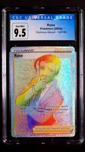 Rose Rainbow Secret Rare 196/189 Darkness Ablaze Gem Mint CGC 9.5 2020 - Picture 1 of 2