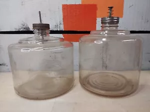 2 Vintage Duraglas Glass Kerosene Drip Jars - Picture 1 of 10