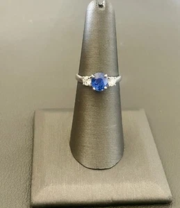Platinum 1.87CT Sapphire & 0.36CTW Diamond Ring. Size 6.5 (BU23) - Bild 1 von 9