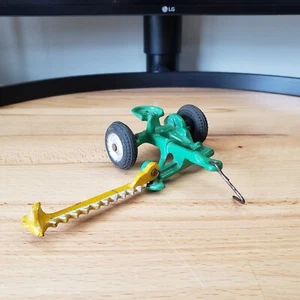 Antique Arcade Cast Iron Mower John Deere Green Farm Implement #423 - Picture 1 of 12