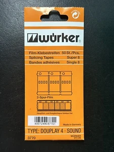Super 8 Wurker Splicing Tapes Pack of 50, Duoplay 4 Sound - 211.05 / 3770 - Picture 1 of 6