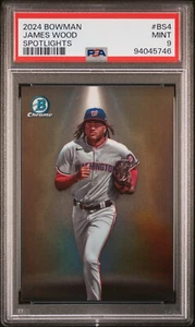 FUNCOS CROMADOS JAMES WOOD 2024 BOWMAN BS-4 PSA 9 COMO NUEVOS RC ROOKIE SSP NATIONALS - Imagen 1 de 2