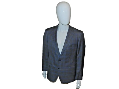 New Samuelsohn Gray Check Super 150s Icewool/Silk Colombo Suit Size 44R W38 L30 - Image 1 of 4