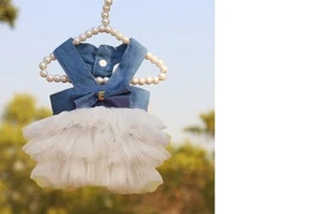 Spring summer dog cat clothing pet supplies mesh BlueWhite skirt size M, L, XL - Picture 1 of 1