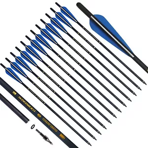 SALE 12Pcs 20" Crossbow Bolts Carbon Arrow Archery Half Moon Nock Hunting Season - Picture 1 of 12