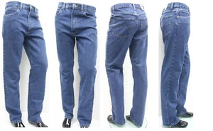 Mens Denim Jeans Straight Leg Regular Fit Basic Casual Midwash W30 32 34 36 38 - Picture 1 of 1
