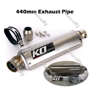 Universal Motorcycle Motorbike Exhaust Pipe End Silencer Muffler Slip On 38-51mm - Picture 1 of 11