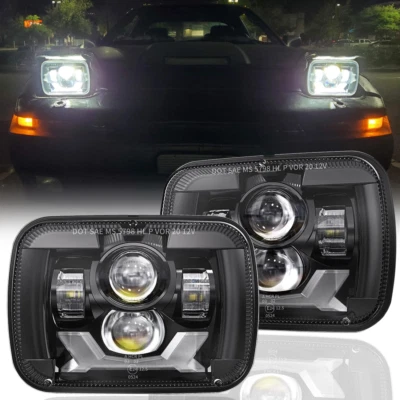 Par de faros LED Hi-Lo DRL de 5"x7" pulgadas para Mazda 1986-1991 B2000 B2200 B2600 Foto 1 de 4