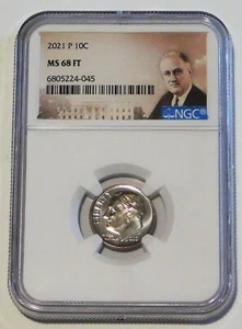2021-P Roosevelt Dime - NGC MS68FT - #111-159 - Picture 1 of 6