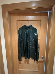 Green Sequin Top/dress Size Large 12/14 - Picture 1 of 9