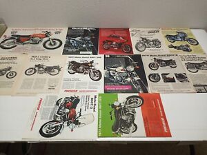 Vintage LOT 1970s MOTO GUZZI MOTORCYCLE BROCHURES ADS LITERATURE