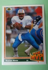 1991 Upper Deck tarjeta de fútbol americano #460 Warren Moon Jugador Más Valioso - Houston Oilers - Imagen 1 de 2