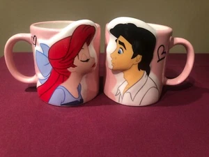 Original Disney Kleine Meerjungfrau Arielle & Eric Paar Kuss Becher Tassen Set - Bild 1 von 7
