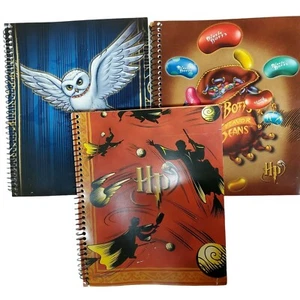 Harry Potter Spiral Notebook lot of 3 Vintage 2001 Mead Bertie Botts Quidditch H - Picture 1 of 10