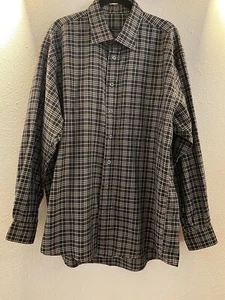 Sharp BURBERRY LONDON Black/Cream/Gold Cotton Shirt ~ XL ~ EC! - Picture 1 of 9