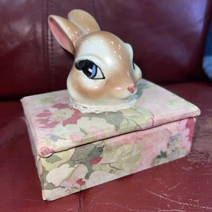 Trinket Box Thumper’s Girlfriend Evan K. Shawn Figurine Disney Bambi Head OOAK - Picture 1 of 9