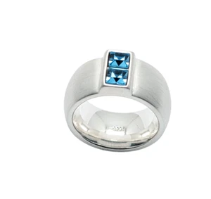 Ring massiv schwer Silber 925, Gr. 51, 59 zwei blaue Steine - Bild 1 von 7