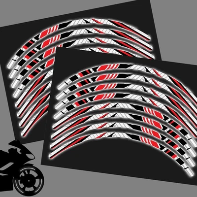 PEGATINA REFLECTANTE DE LLANTA SH01 roja de 17 pulgadas para Suzuki SV1000 S 03 04 05 06 07 Foto 1 de 4