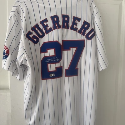 Vladimir Guerrero signed 1997 Montreal Expos Home White Throwback Jersey BAS - Image 1 of 4