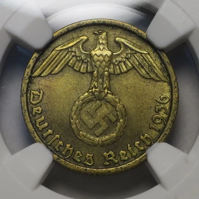 Germany 1936 D 5 Reichspfennig, KM#91, NGC MS63 - Third Reich Key Date - Image 1 of 4