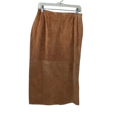 Женская кожаная миди-юбка Brandon Thomas Camel размер 12 - Изображение 1 из 4