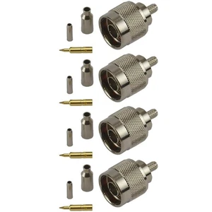 4 Pack N-Type Male Crimp Connector - RG316/RG174 Cable Crimp Easy to Use - Picture 1 of 4