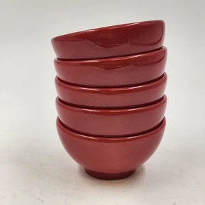 5 Waechtersbach Red Ice Cream Bowls 3.75" Fun Factory Ceramic Germany Vintage - Picture 1 of 9