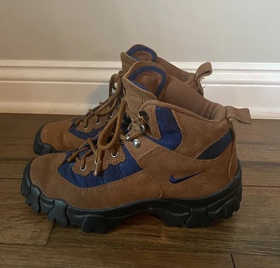 Nike ACG Hombres Botas Marrón/Azul Encaje Tiro Medio 7.5 Todo Clima Botas Foto 1 de 4