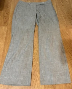 White House Black Market WHBM Legacy Modern Boot Tweed Trousers Pants 8R Gray - Picture 1 of 10