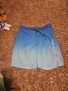 Quiksilver Boys Youth 17 inch Board Shorts Pocket Blue New Size 27 /Large 12-14 - Picture 1 of 3
