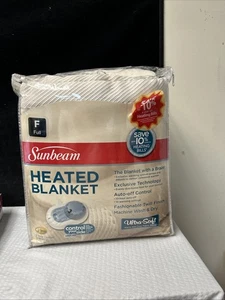 Sunbeam Full Size Heated Electric Blanket Dual Controls Ivory - Picture 1 of 7
