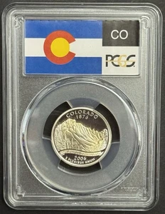 2006-S Colorado 90% SILVER Washington Quarter ~PCGS PR69DCAM State Flag Label - Picture 1 of 2