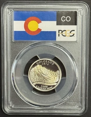 2006-S Colorado 90% SILVER Washington Quarter ~PCGS PR69DCAM State Flag Label - Image 1 of 2