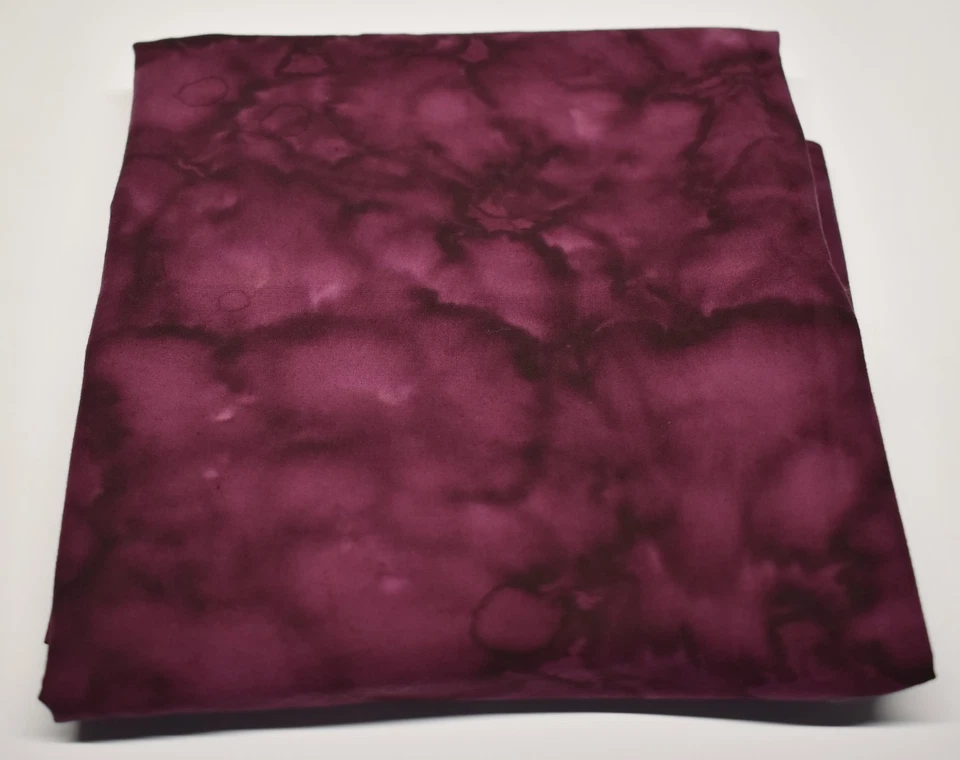 1 ЯРД X 44 «качество батик хлопчатобумажная ткань темно вино фиолетовый пестрый акварель - Изображение 1 из 1